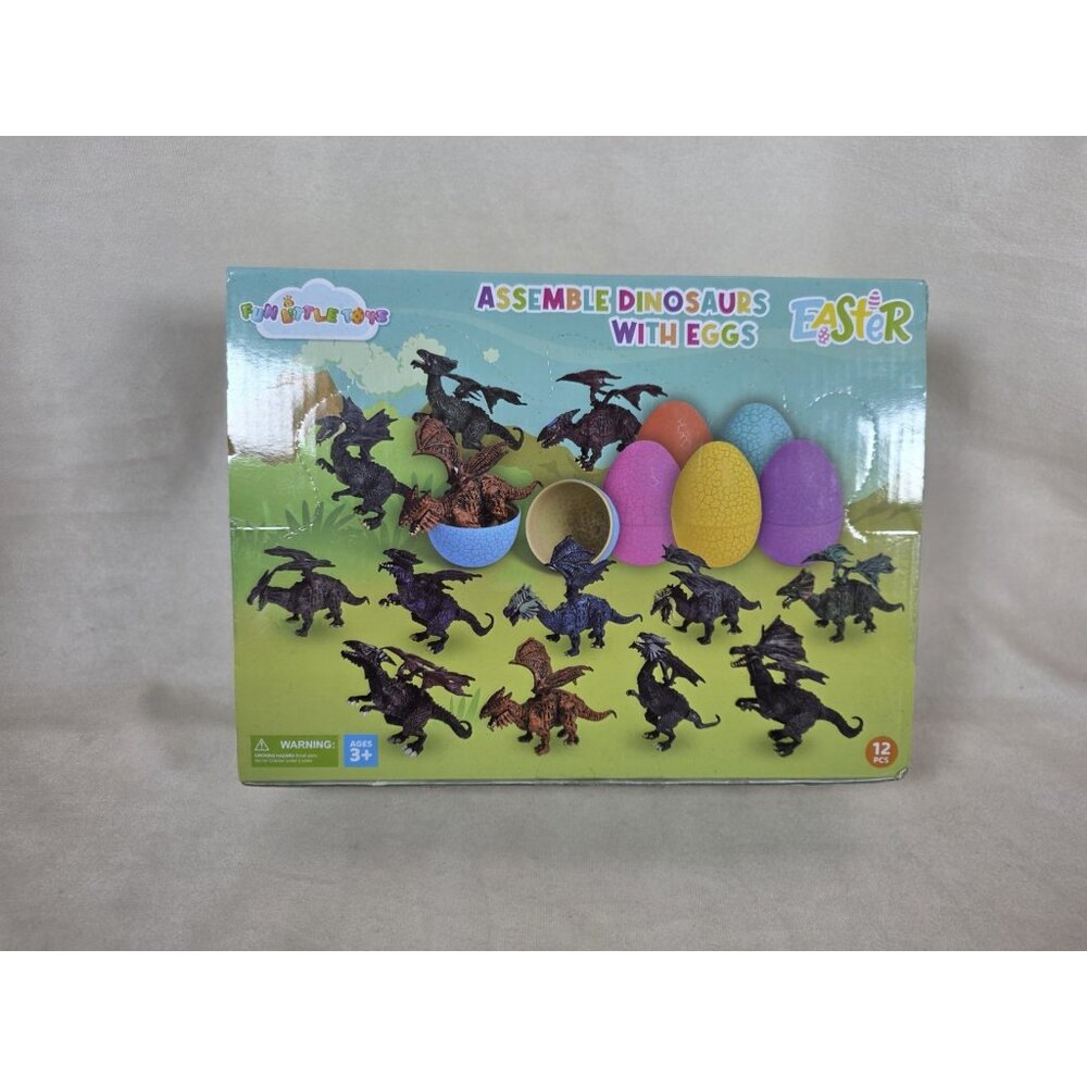 New Fun Little Toys Assembled Dinosaurs With Eggs Box Of 12